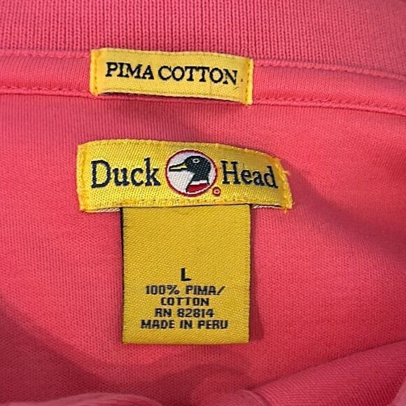 Duck Head Mens Pink Pima Cotton Polo shirt size L Large - Picture 6 of 7
